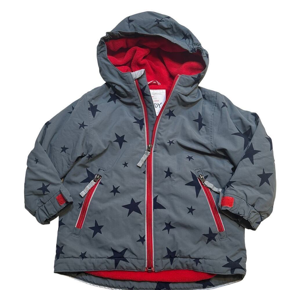 Hanna Andersson Boys Coat sz 90 Grey Star Jacket US 3